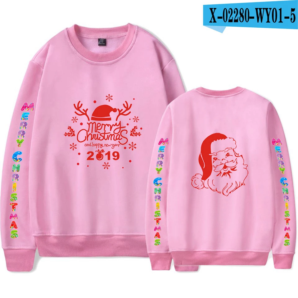 Осень, Рождественский день, Женская Толстовка Harajuku Kawaii, китайский стиль, толстовка с надписью, повседневная, модная, эстетическая, толстовки - Цвет: pink