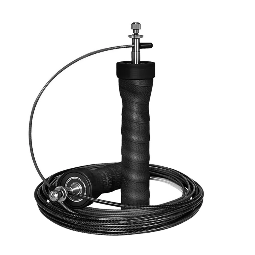 Corde à sauter antidérapante noire, équipement de Fitness en acier