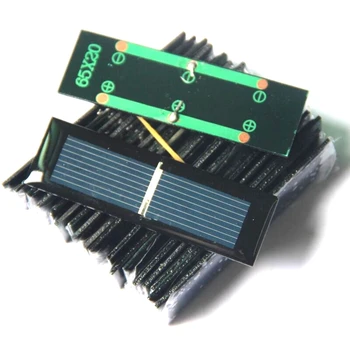

Mini 0.125W 0.5V Bolycrystalline Solar Cell Module DIY Solar Panel Charger System Battery Education 65*20MM Epoxy 10Pcs
