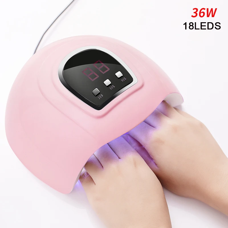 36W Pink 24 Вт/30 Вт/36 Вт УФ светодиодный светильник для маникюра гель Сушилка для ногтей сушильная лампа для полировки ногтей отверждающая машина с usb-кабелем инструмент для маникюра - Цвет: 36W Pink