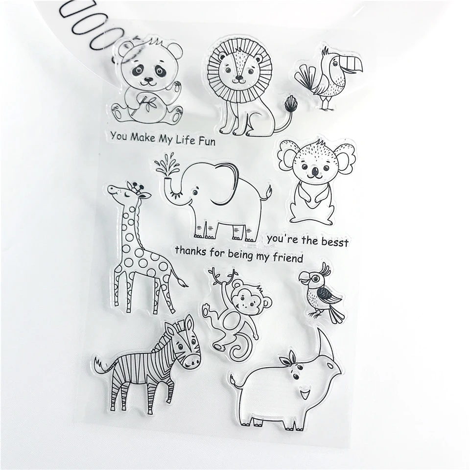 11*16 Cartoon Baby Animal Transparent Silicone Clear Stamps Seal DIY Scrapbooking Photo Album Card Making Craft Rubber Stamp clear stamps,clear rubber stamps