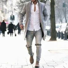 Осенние Длинные мужские тренчи повседневные толстые шерстяные свободные ветровки зимняя куртка винтажного размера плюс пальто 3XL