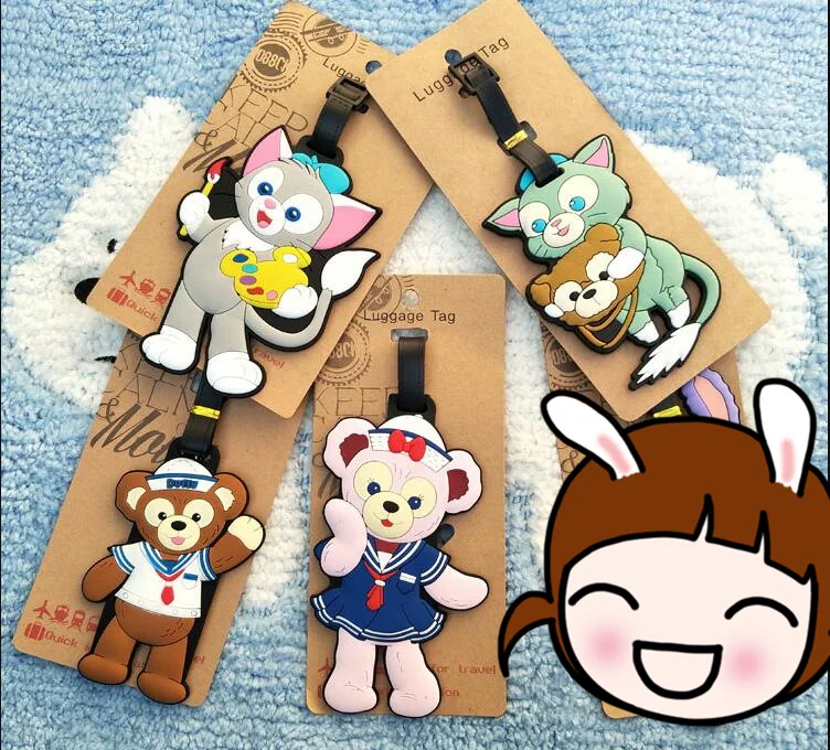 1 шт. медведи Duffy и shelliemay аниме путешествия бренд багажная бирка на чемодан ID адрес портативный держатель тегов багажные ярлыки Новинка