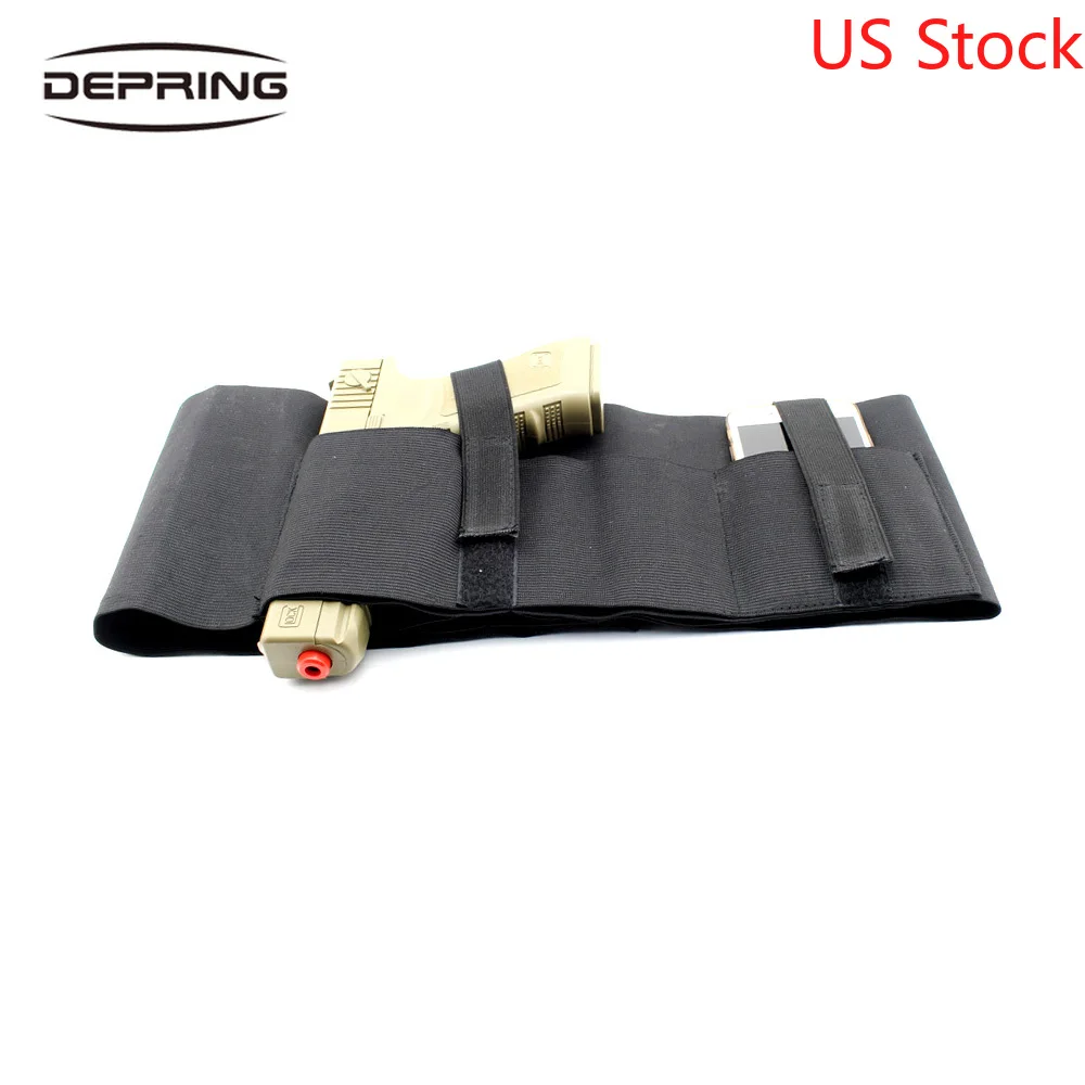 

Concealed Carry Versatile Belly Band Holster with Magazine Pouch & 2 Elastic Straps Fits for Glock Sig Sauer Ruger Beretta 1911