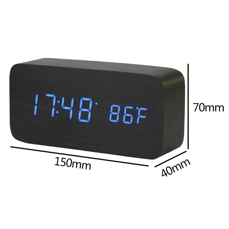 Будильник прямоугольник интеллектуальный контроллер звука электронный ABS красивый прочный Изысканная форма повтора настольные часы