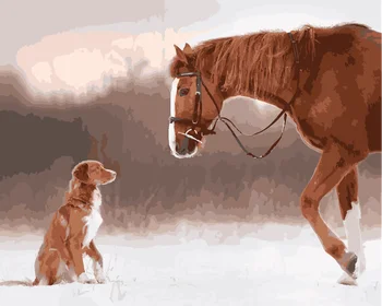

GATYZTORY Painitng By Numbers dogs Animals DIY Frameless acrylic paint by numbers Digital Canvas Painting For Home Decoration