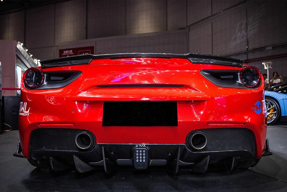 Спойлер для губ из углеродного волокна спойлер на задний багажник крыло Ferrari 488 GTB