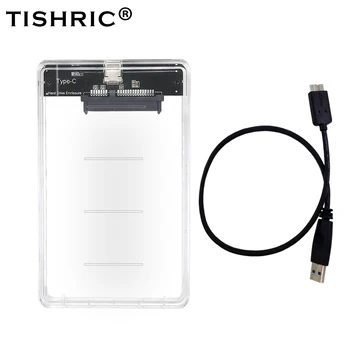 

TISHRIC Plastic Type-C Hard Disk Case External Hard Drive Case Optibay 9.5mm SATA HDD Caddy 2.5 inch 2TB Enclosure HDD Case/Box