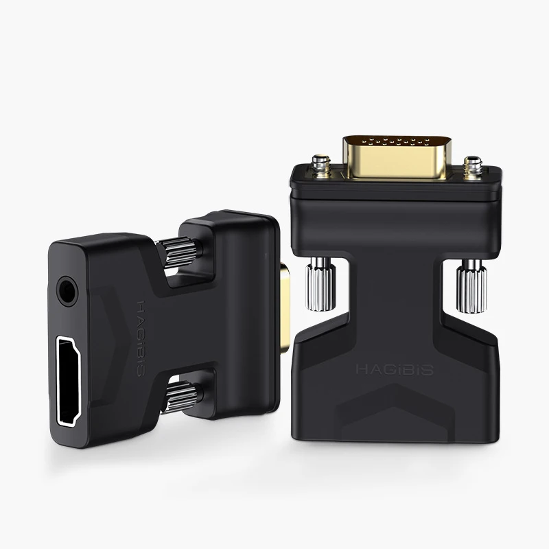 Адаптер HDMI-совместимый с VGA аудиопортом Женский видеоконвертер 3 5 мм для PS4