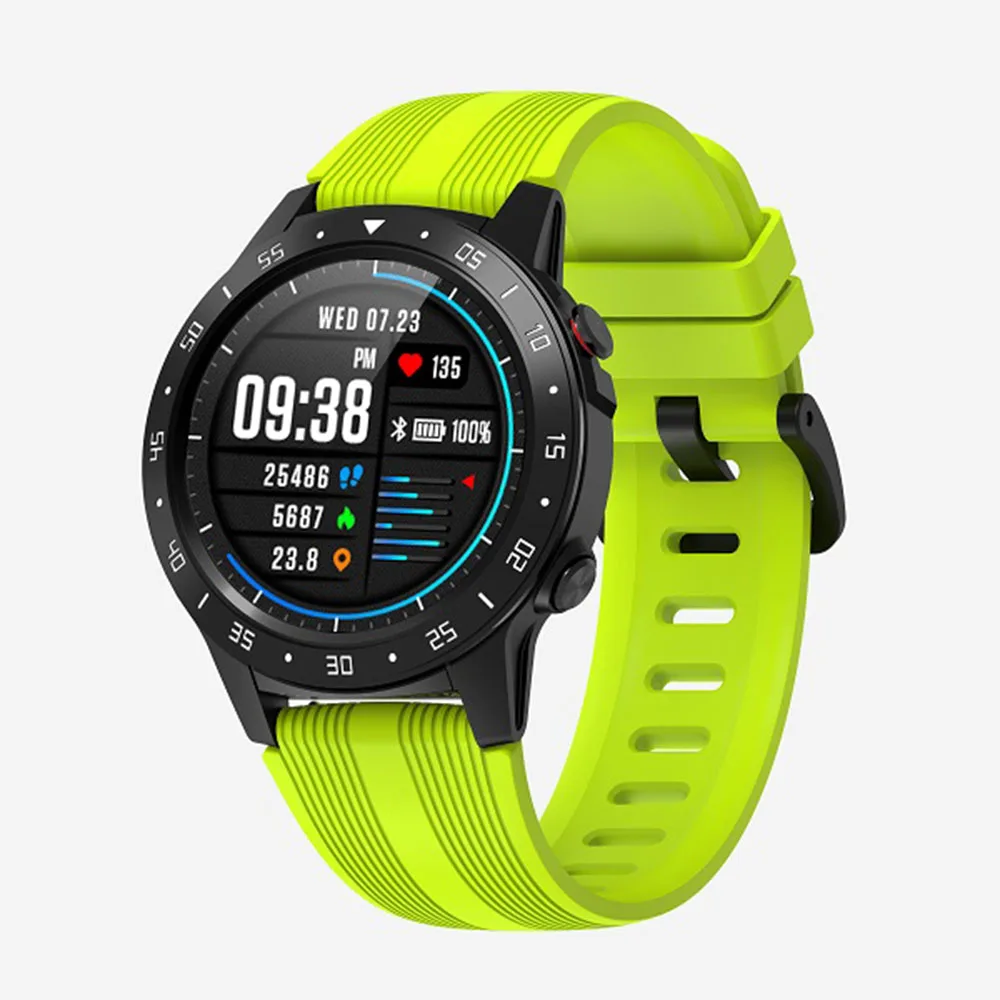 Green LEMFO M5S gps Смарт часы для мужчин независимая карта вызова пульсометр IP67 Водонепроницаемый Компас Барометр Погода Smartwatch - Цвет: Green