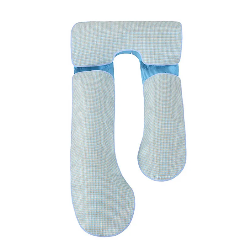 Only mat ! Pregnant Sleep Support Pillow Mat Ice Silk Mat Comfortable U Shape Mat Cover Summer Bedding 2
