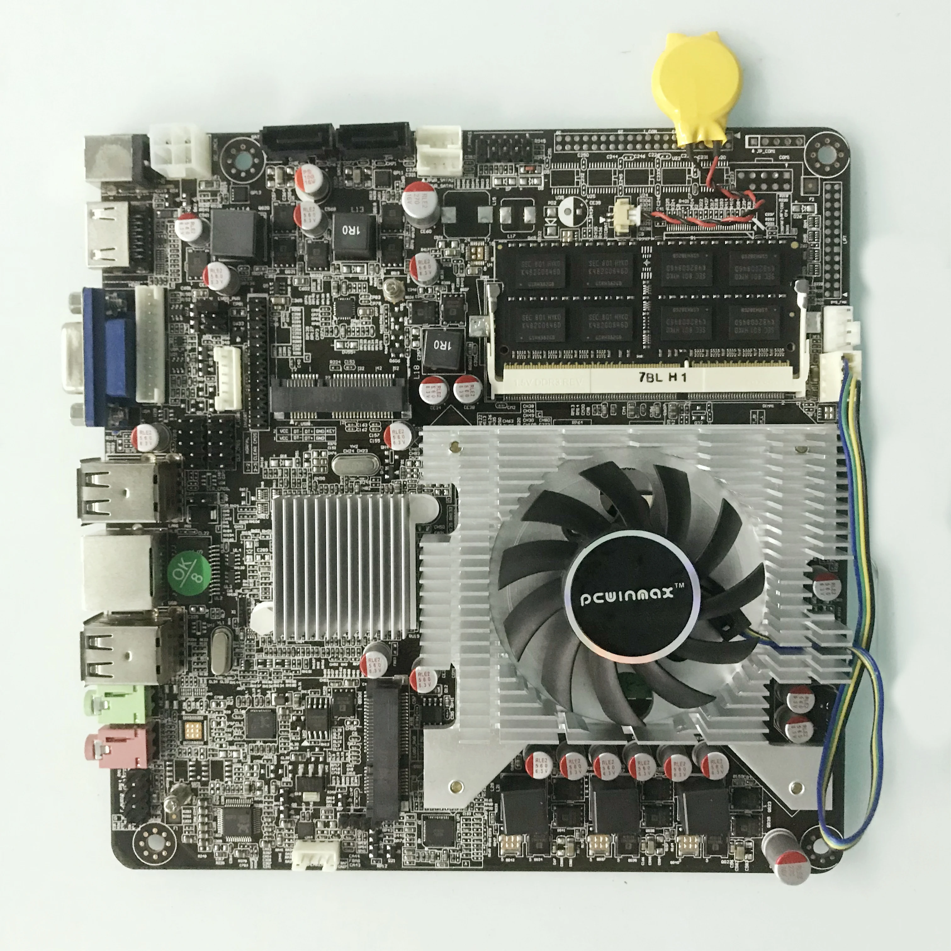 

PCWINMAX the kit of motherboard .PGA988 HM65 mini ITX motherboard with CPU i3-3110M .RAM DDR3 4G , FAN.