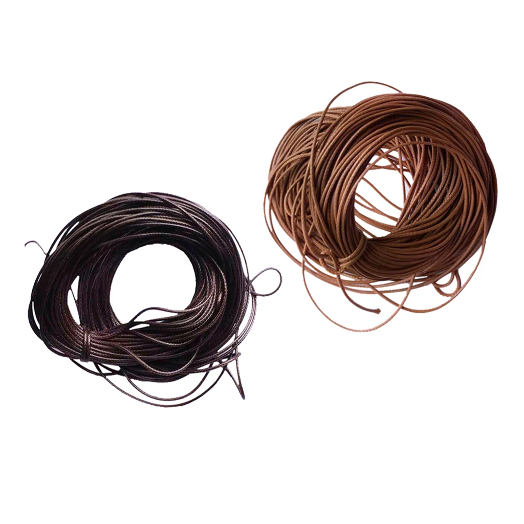 2 Pieces 10M 1mm Waxed Wax Cord Wire DIY Charm Bracelet Rope Pendant Jewelry
