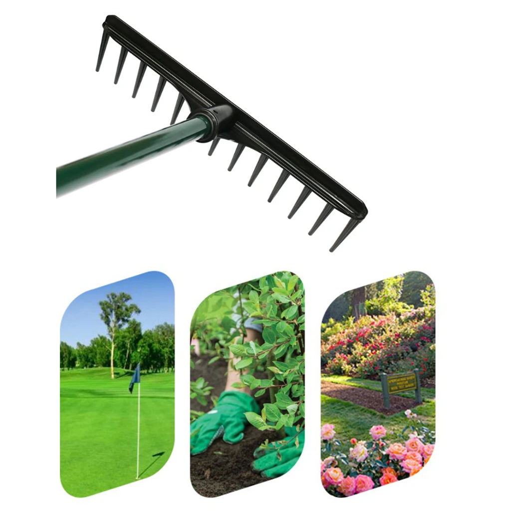 Solid Golf Grip Rake Head Golf Course Driving Range Sand Trap Bunker Rake Garden