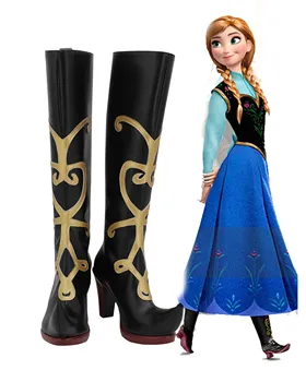

Snow Princess Anna Cosplay Adult High-top Boots Shoes Halloween Party Cos shoes