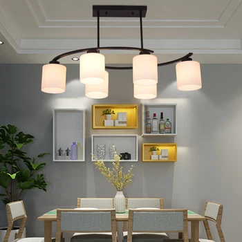 

Nordic Vintage Led Black White Glass Hanging Ceiling Chandelier Lighting Lusters Lamp for Living Room Kitchen Loft Bedroom