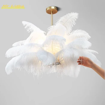 

Nordic Feather LED Hanging Lamps Living Room Bedroom LOFT Pendant Lamp Home Decor Pendant Lights Lighting Kitchen Light Fixtures