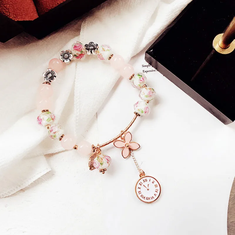 Personality Charm Pandora Bracelet for Women Accessories Multicolor Beads Watch Flower Gold Luxury Bracelets Trending Products