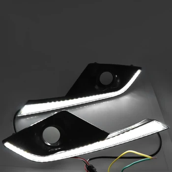 

12V DRL Daytime Running Light For Mazda CX3 CX-3 2015 2016 2017 2018 Daylight LED Fog Lamp Cover With Turn Yellow Signal