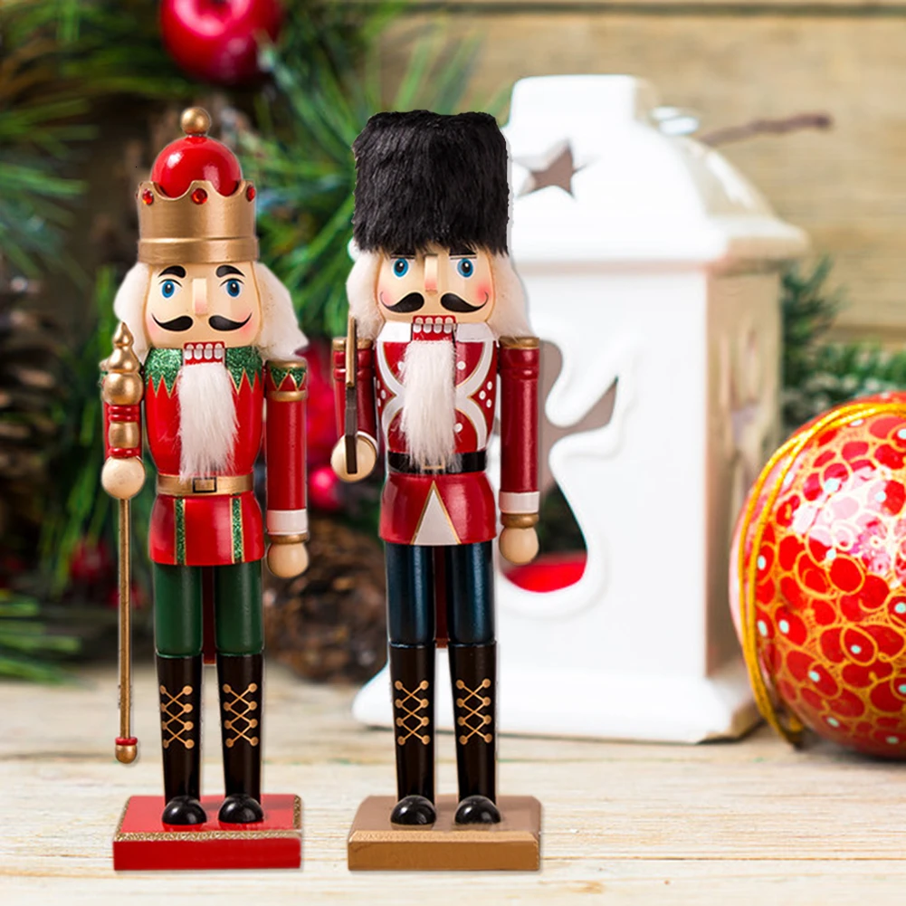 Cena Rzemiosło drewniane 35CM klasyczny dziadek do orzechów żołnierz lalek świąteczny noworoczny prezent dekoracja świąteczna ozdoby świąteczne Home Decor