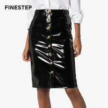High Quality Leather Skirts Women Pencil Skirts Autumn Streetwear Knee-length Skirts Winter Black Skirts