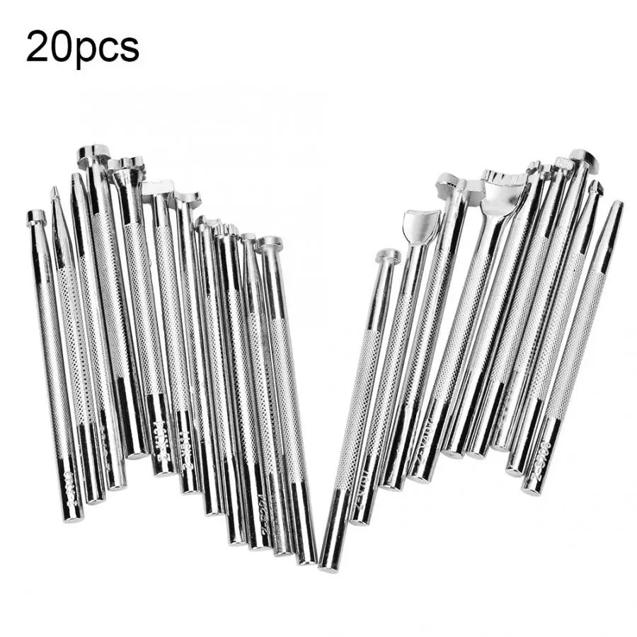 20Pcs Alloy Leather Stamping Carving Printing Saddle Making Tool Leathercraft Embossing Mold