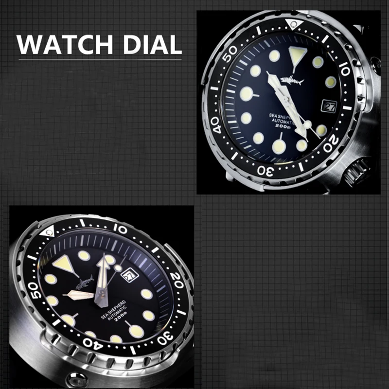 New Automatic Diving Watch Tuna SBBN015 Mechanical Sports 200M Waterproof Luminous Bezel Fashion Men's Watches for Male