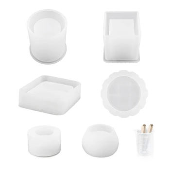 

Resin Resin Silicon Mold, Coaster/Ashtray/Flower Pot/Pen Candle Soap Jewelry Holder Epoxy Mold-Mixing Cup, Wooden Stick