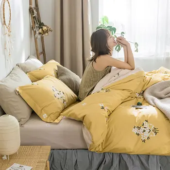 

Pastoral flower bedding set teen child,twin full queen king cotton single double home textile bed sheet pillowcase duvet cover