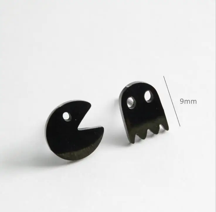 Stainless Steel Earrings Geometric Women Men Hip hop Black Star Ghost Spike Stud Fashion Jewelry Gift пирсинг