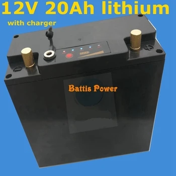 

12v 20ah lithium battery Power display and USB sprot li ion 18650 3s bms for 250w Street Light Inverter camper van + charger