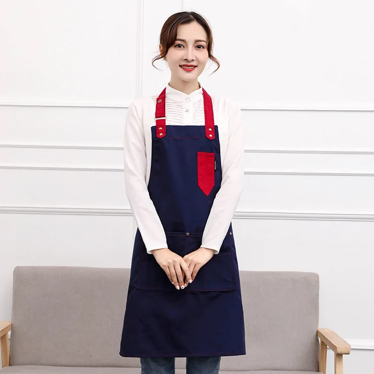 

Multi BAG canvas apron multi color women's Kitchen Apron supermarket Cafe fast food uniform