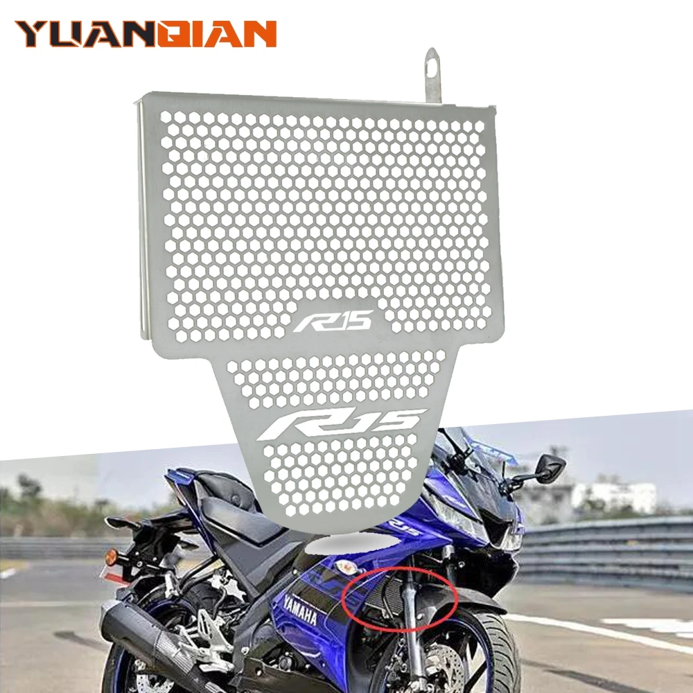 

For YAMAHA R15 V3 2017 2018 2019 With logo Motorcycle Radiator Guard Grille Grill Protector Cover Accessories yzf R CNC Aluminum