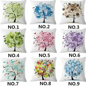 

Tree of Life Pattern Cotton Linen Pillowcase for Home Office Seat Decor Sofa Waist Cushion Cover 18''