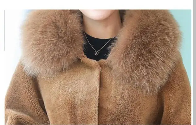 Новинка, зимняя женская куртка больших размеров 4XL из натурального Лисьего меха с капюшоном, натуральная оторочка из овечьей шерсти, Женское пальто из натурального меха R310