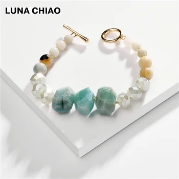 

LUNA CHIAO Fashion jewelry Natural Stone Beaded Bracelet Elastic Stretchable Strand Bracelets for Women