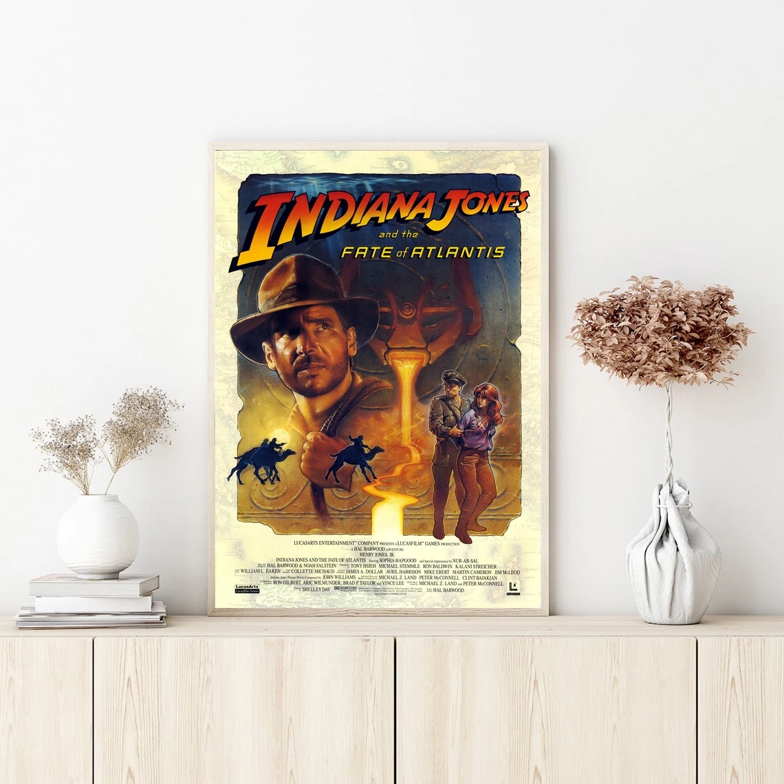

Indiana Jones And The Fate Of Atlantis Game Poster Wall Art Canvas Painting Bedroom Living Room Home Decoration (No Frame)