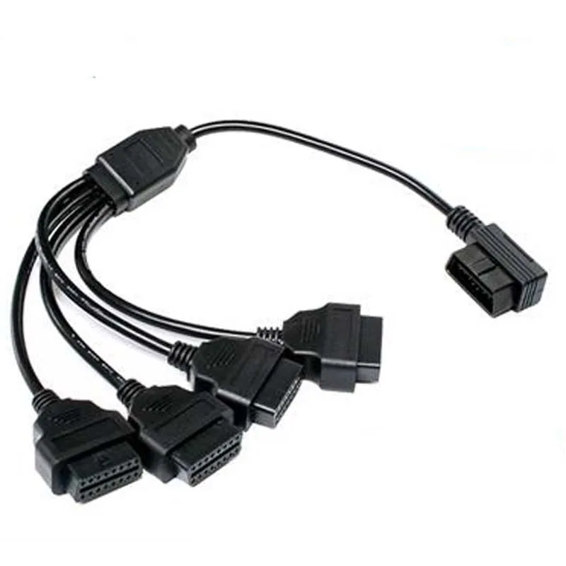 OBD 2 правый угол 1 до 4 мужского и женского пола 16 контактный кабель удлинитель для любого автомобиля кабель для диагностический инструмент адаптер Диагностический сканер адаптер