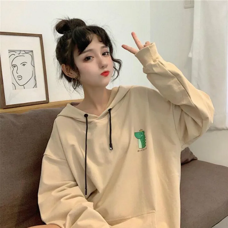 Толстовки женские Ulzzang Kawaii милые Harajuku мягкие студенческие тонкие свободные уличные модные простые женские s одежда шикарные повседневные