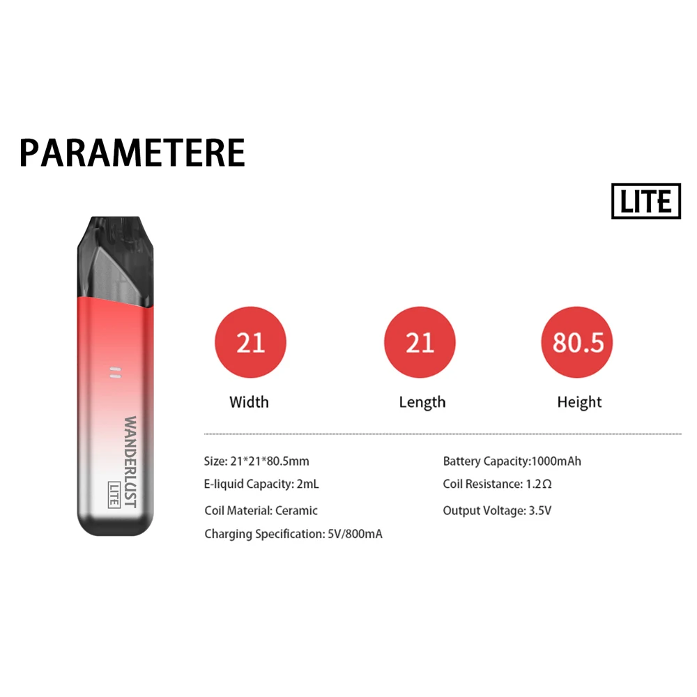 Lite комплект электронных сигарет 1000 мАч батарея с 2 МЛ Основные характеристики керамики катушки Pod Vape ручка Vaper комплект Advken