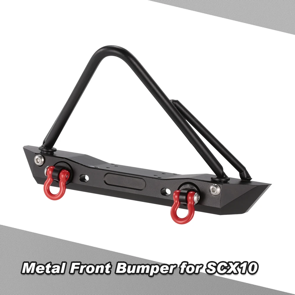

RC 1/10 Metal Front Bumper Bull Bar with Winch Mount Seat for 1/10 AXIAL SCX10 RC Rock Crawler