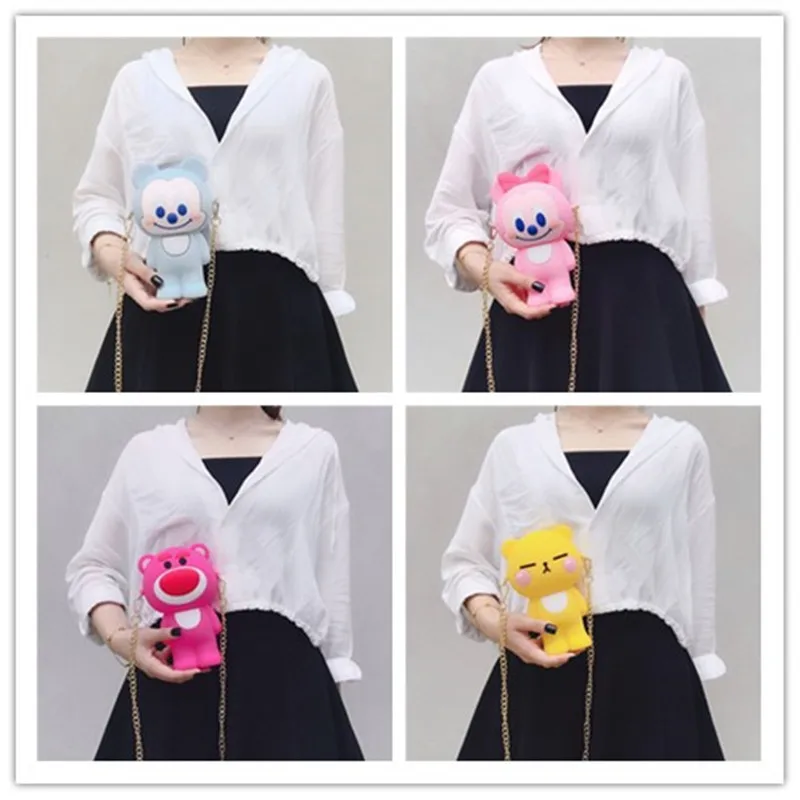 

Creative Cute Silicone Pencil Bag Kawaii Stationery Cartoon Children Pen Case Brown Bear Rabbit Koala Lovely Kid Student Gift
