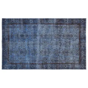 

Handmade Blue Vintage Overdyed Turkish Area Rug 160x265 Cm-5'3''X8'8''