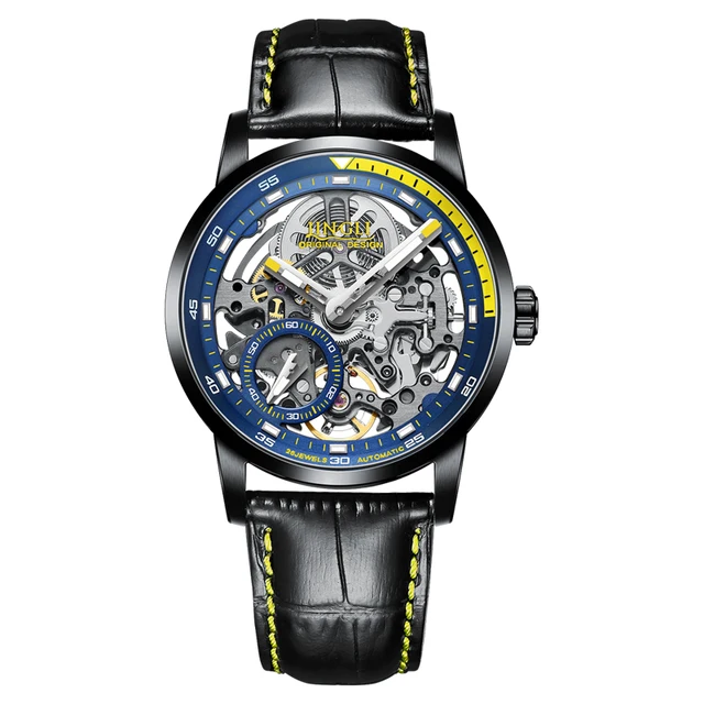Jinlery-自動機械式時計,スケルトン,防水,高級腕時計,自動巻き,男性 - AliExpress 腕時計