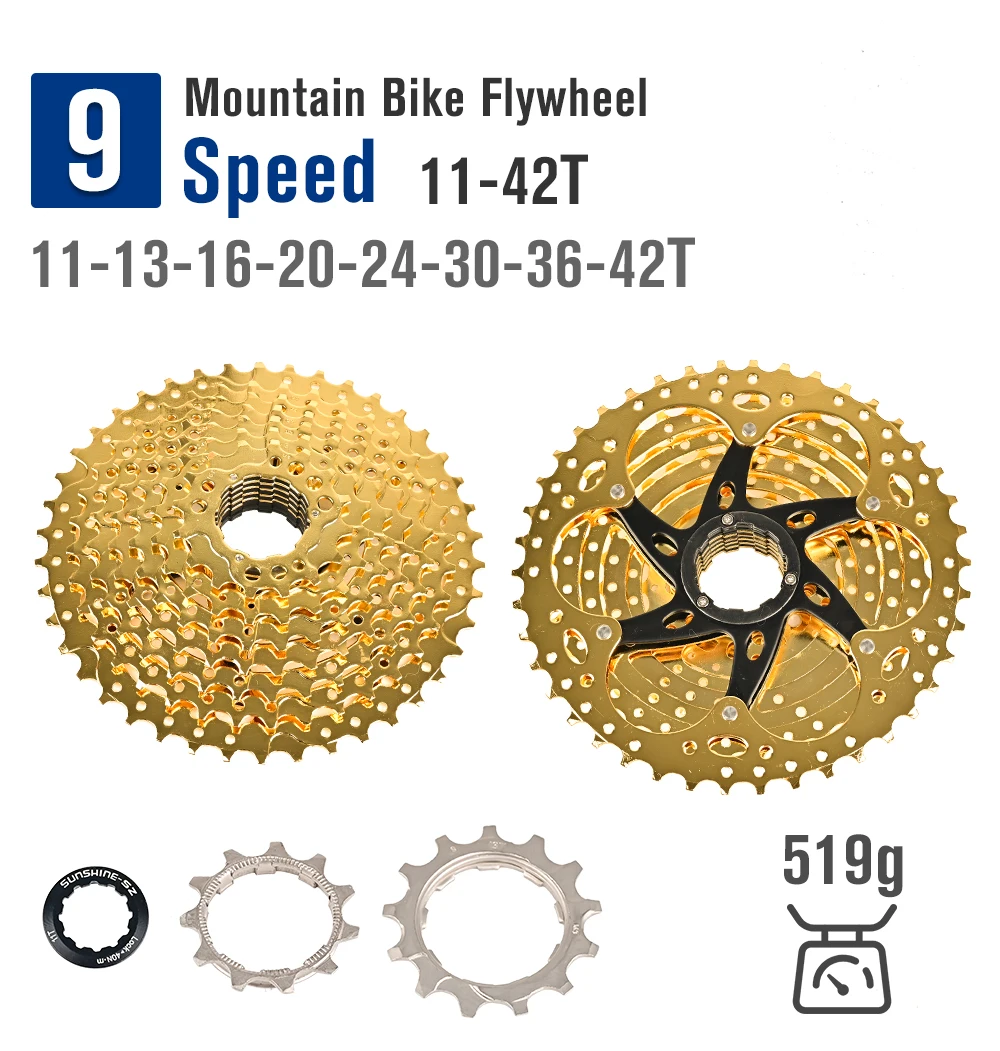 SUNSHINE MTB Bike Cassette Freewheel 8 9 10 11 12 Speed 11-32T/36T/40T/42T/50T Bicycle Cassette Flywheel K7 Sprocket HG Hub