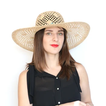 

Women Wide Brim Straw Panama Roll up Hat Fedora Beach Sun Hat UPF50+