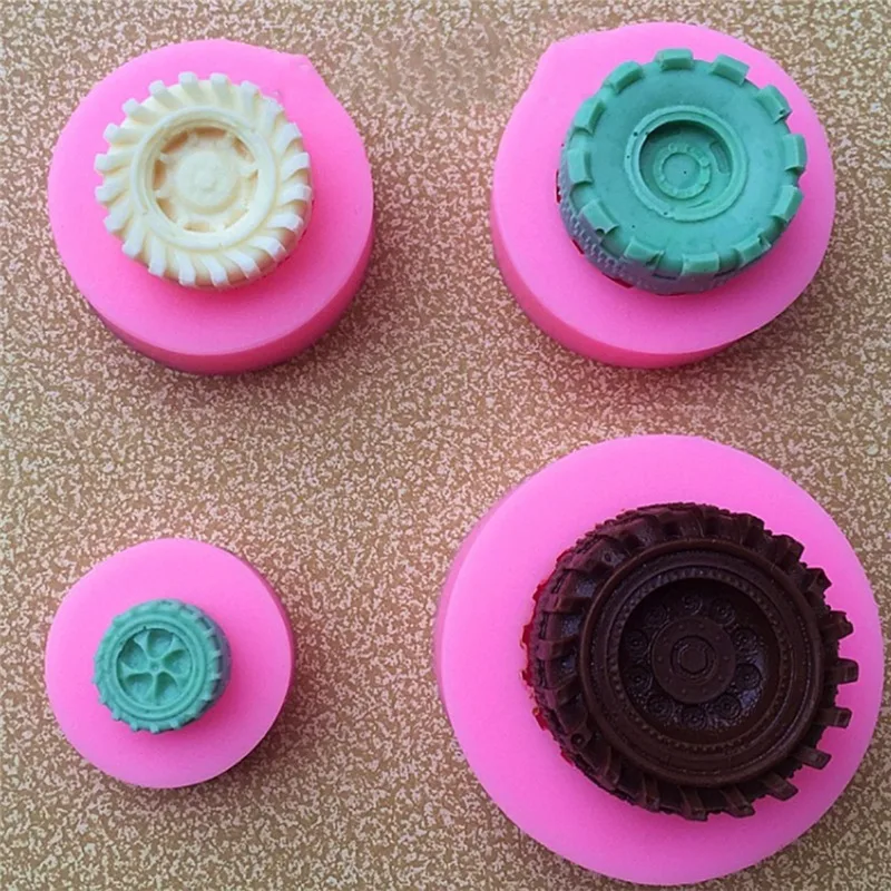 4 шт./компл. покрышки колеса мультфильм Fondant(сахарная) формы торта формы шоколада Кухня выпечки сахарные украшения торта формы силиконовые формы