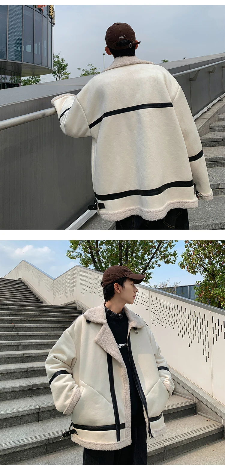 New Large Size Winter Simple Popular Men's Loose Korean Version Of The Wild Lamb Fur Deer Skinny Casual Coat