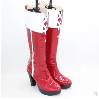 

Anime Puella Magi Madoka Magica Sakura Kyoko Cosplay Party Shoes Red Fancy Boots Custom Made