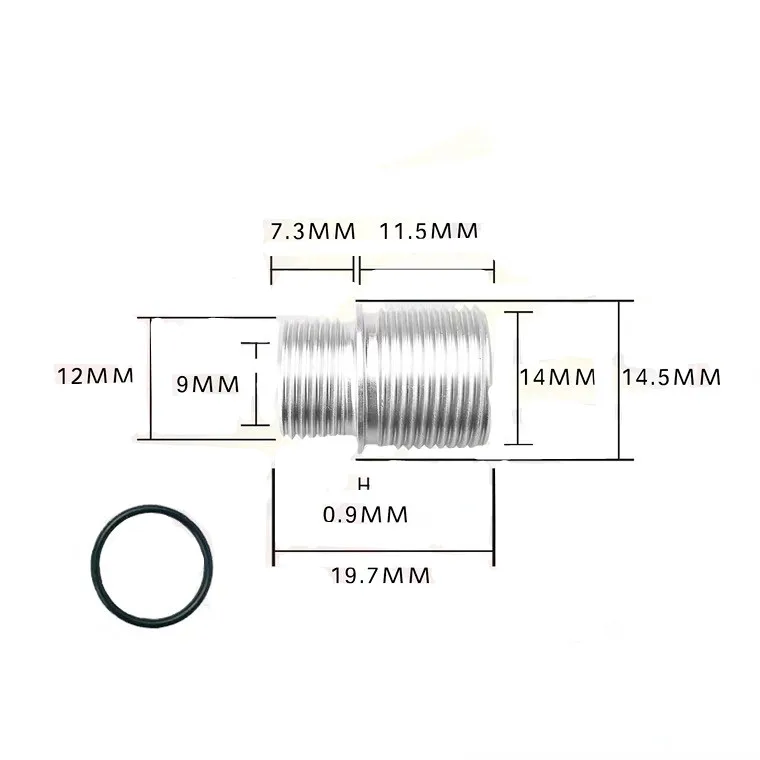 Tactical P1 MST2011 12 to 14mm Reverse Thread Adapter 7075 Upgrade Material for Hunting Accessories